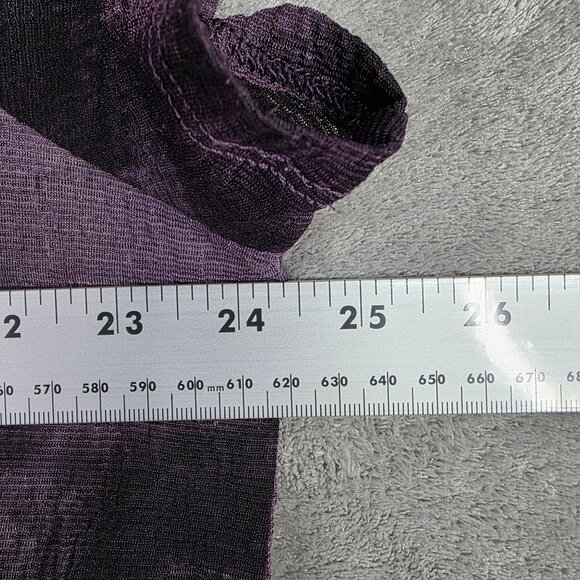Womens Simply Vera Vera Wang Purple Textured Top Short Sleeve Polyester Blend 1X - Picture 5 of 8